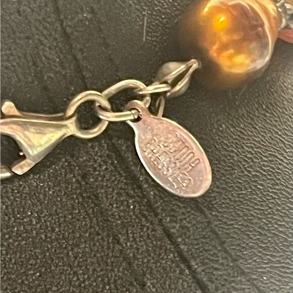 Donna Dressler Sterling Silver blister pearl red jasper necklace - Picture 5 of 8